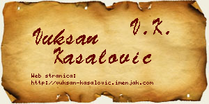 Vuksan Kasalović vizit kartica